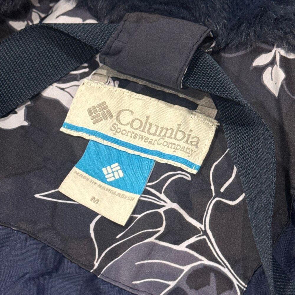 Columbia Women's Navy Floral Long Puffer Coat - Picture 8 of 13